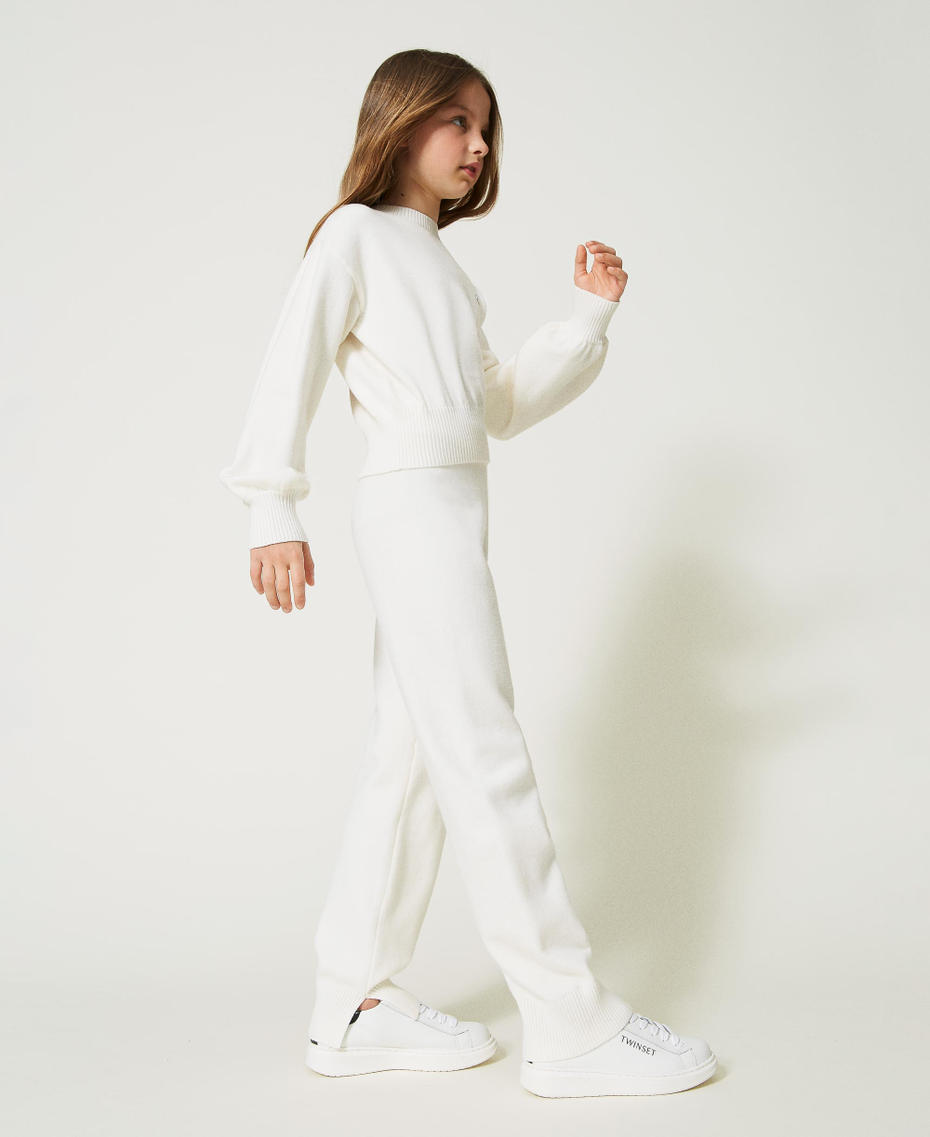 Knit trousers with Oval T Off White Girl 232GJ3741-03