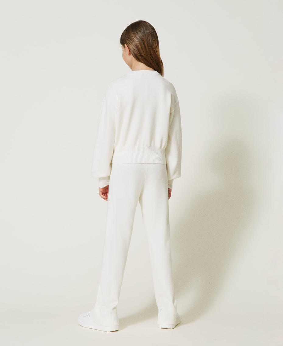 Knit trousers with Oval T Off White Girl 232GJ3741-04