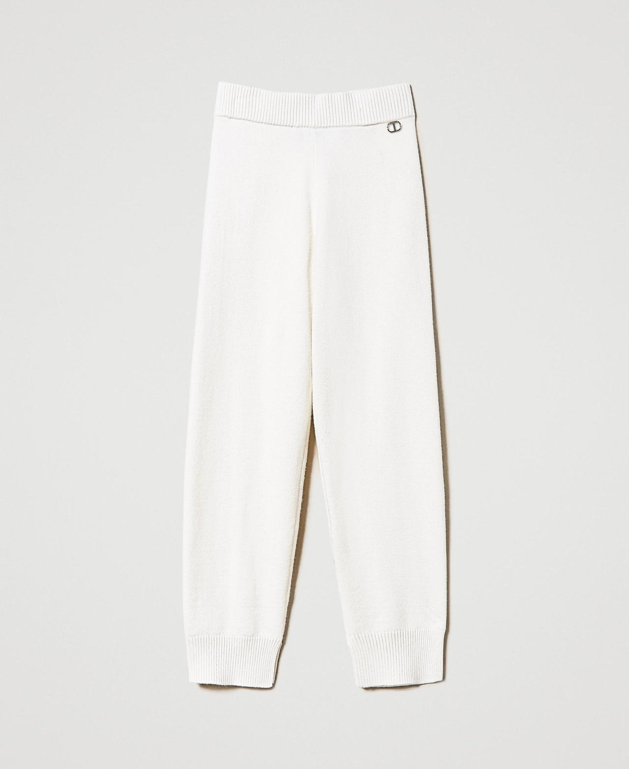 Трикотажные брюки с Oval T Off White Девочка 232GJ3741-0S