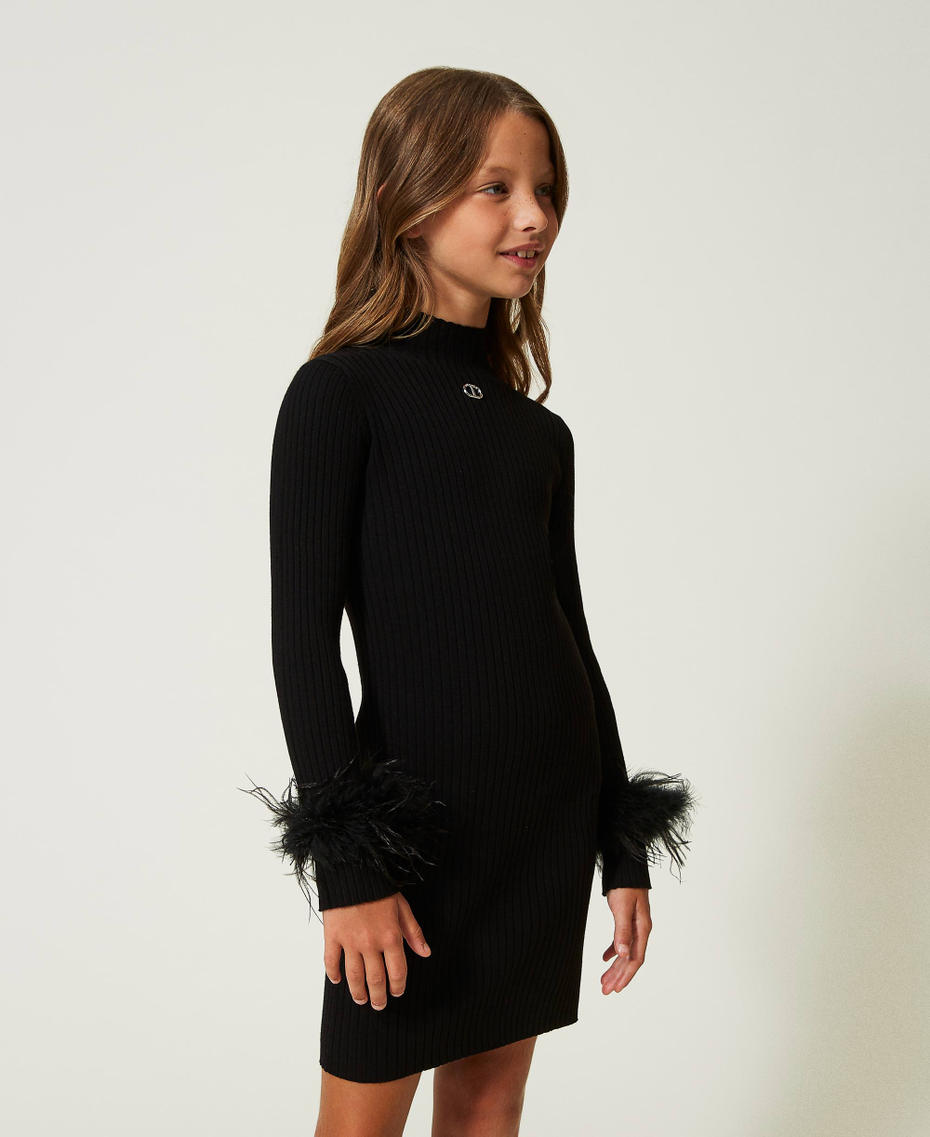 Dsquared2 Abito Nero A Costine Con Logo DQ3216-D0AGG-DQ900