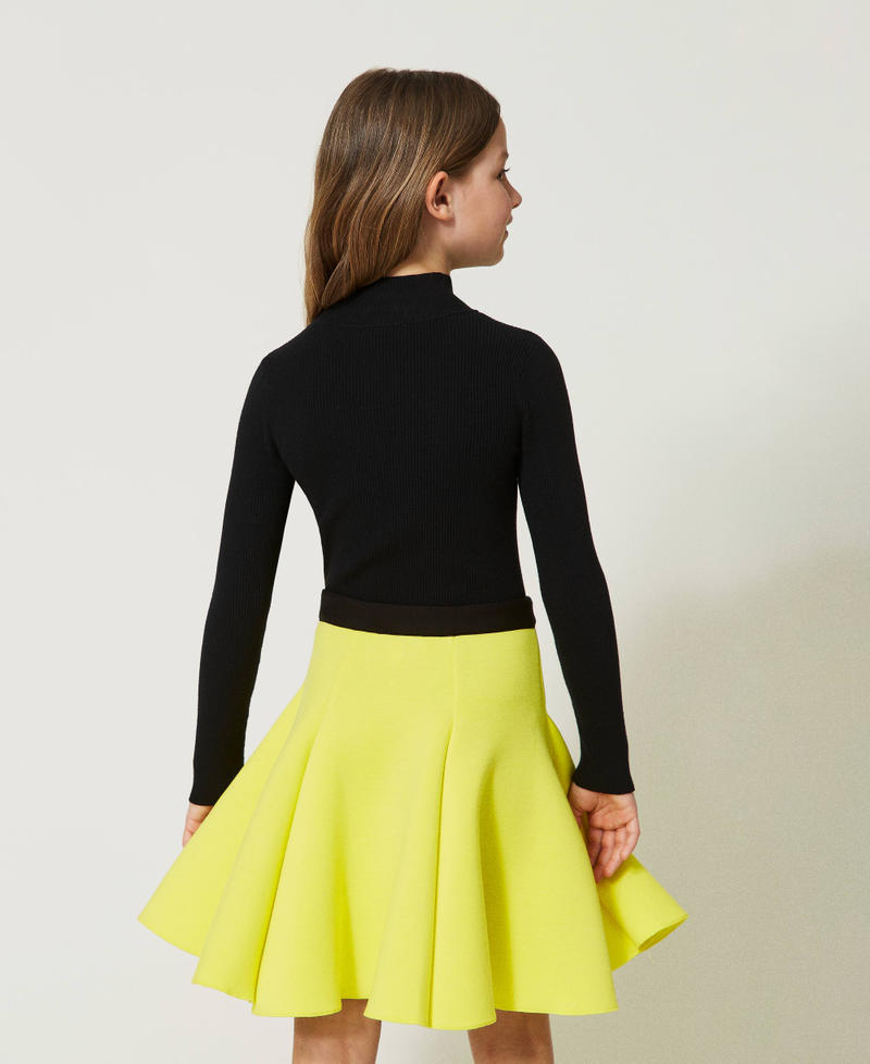 Ribbed turtleneck jumper Black Girl 232GJ390C_00006_03