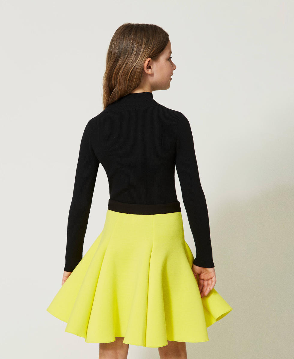 Ribbed turtleneck jumper Black Girl 232GJ390C_00006_03