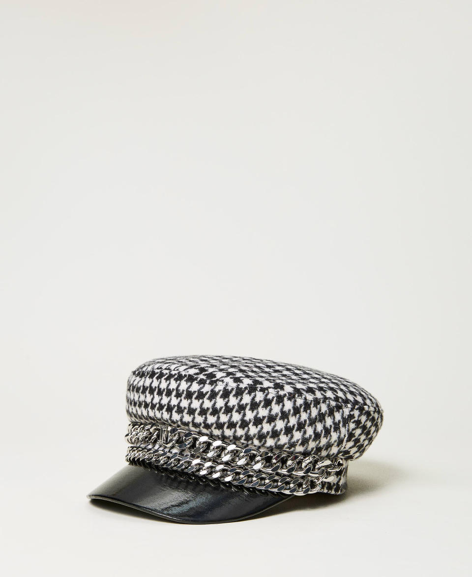 Cappello in pied de poule Pied De Poule Neve / Nero Bambina 232GJ4383_05668_01