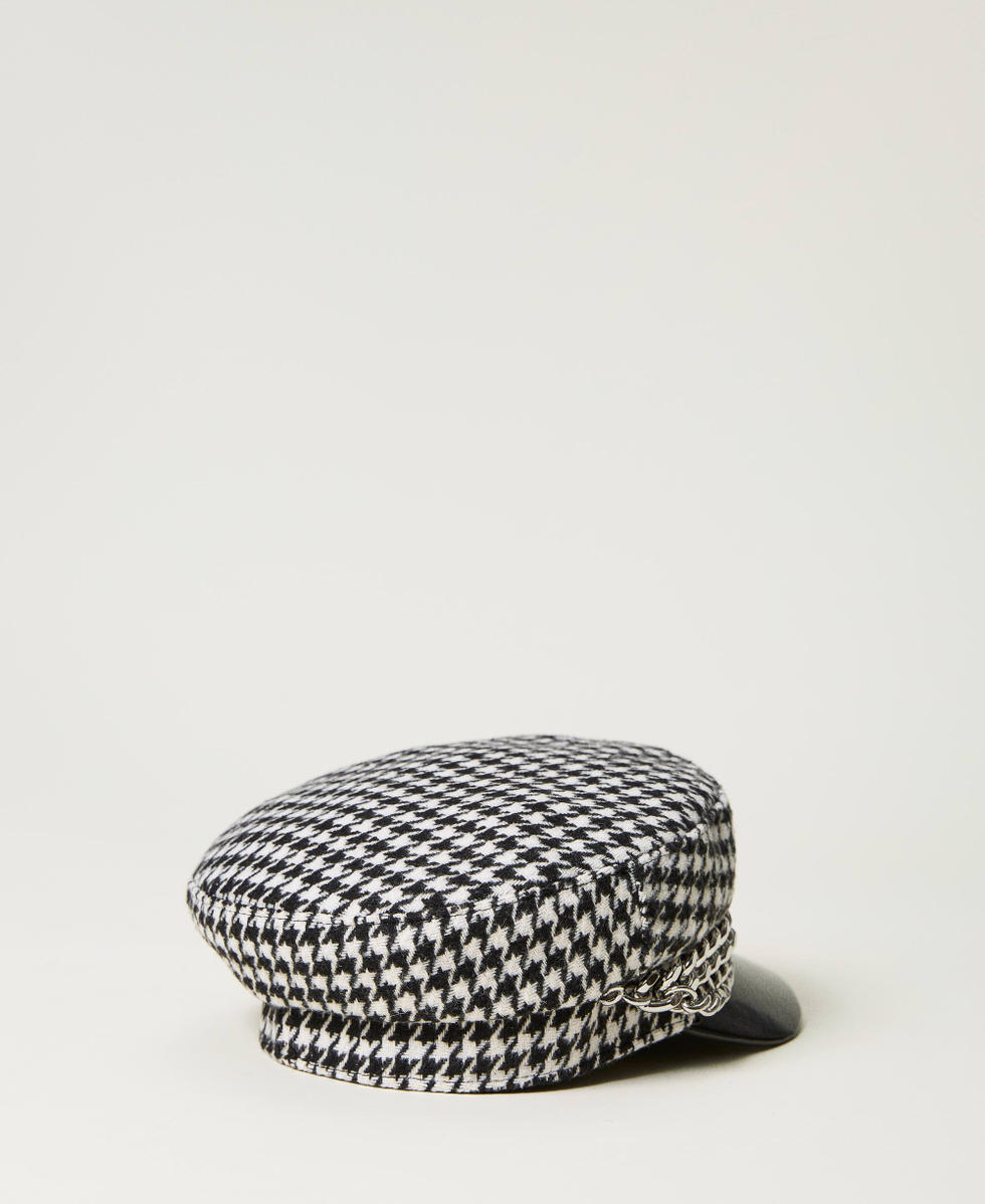 Houndstooth hat Snow / Black Houndstooth Pattern Girl 232GJ4383_05668_02