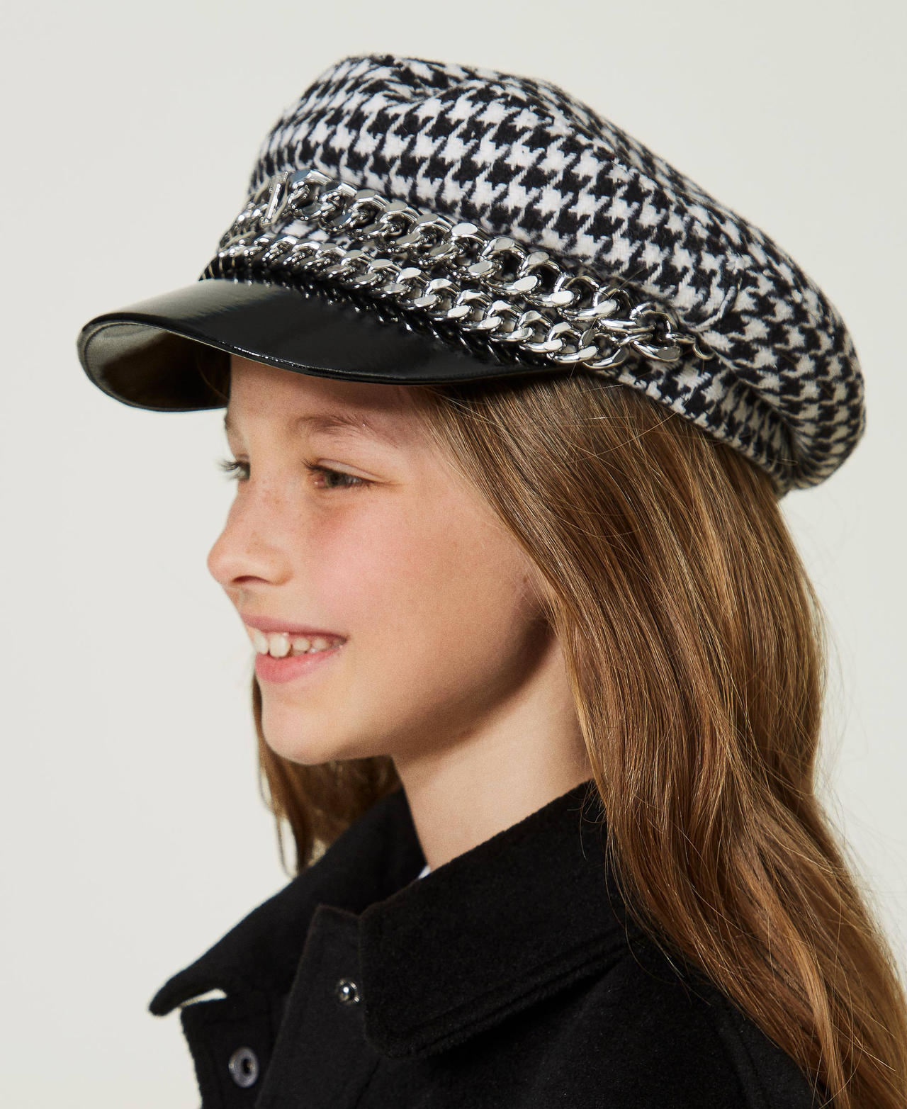 Casquette gavroche en pied-de-poule