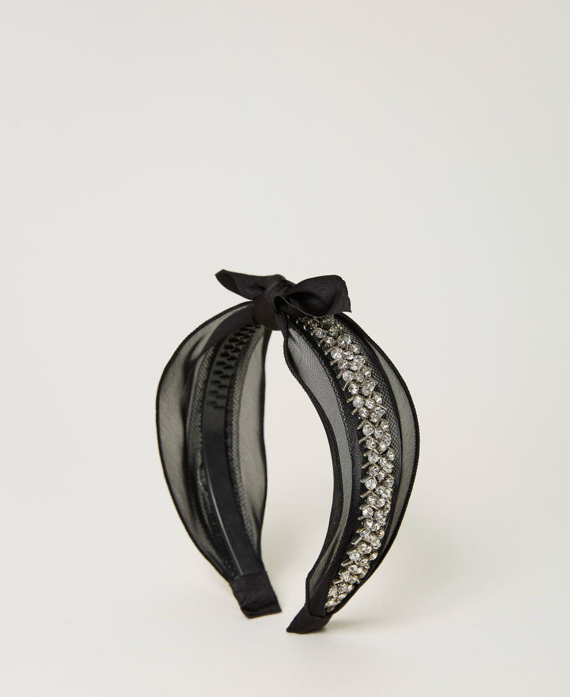 Serre-tête en strass et tulle