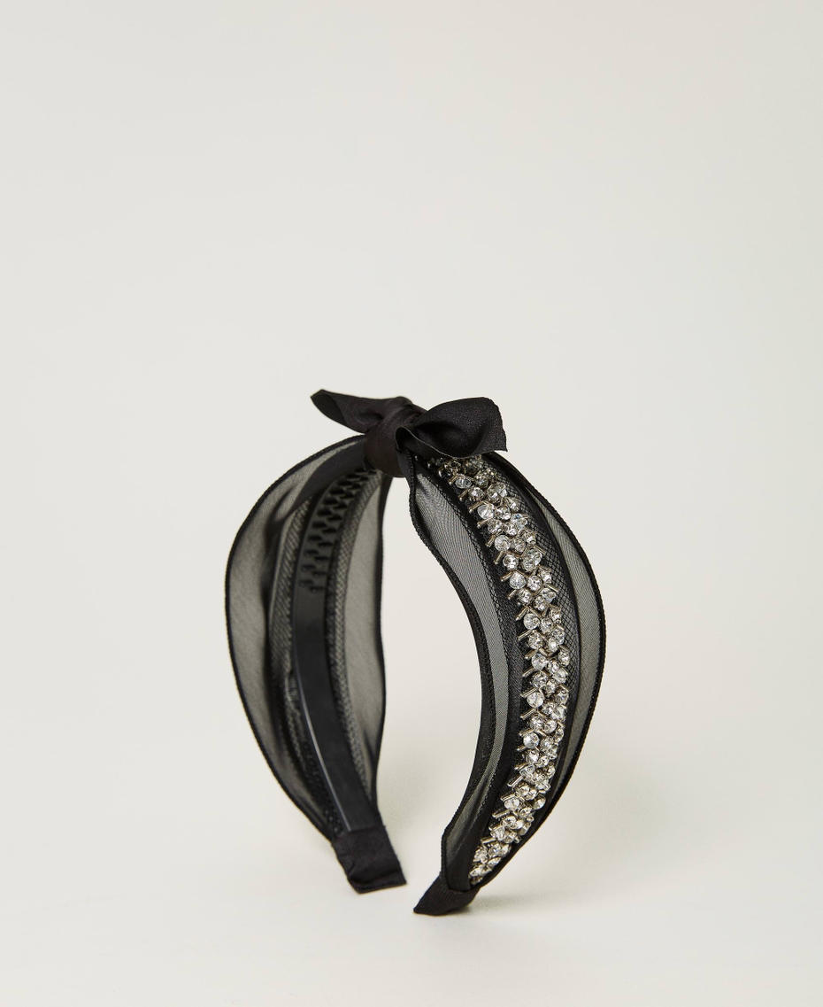 Serre-tête en strass et tulle