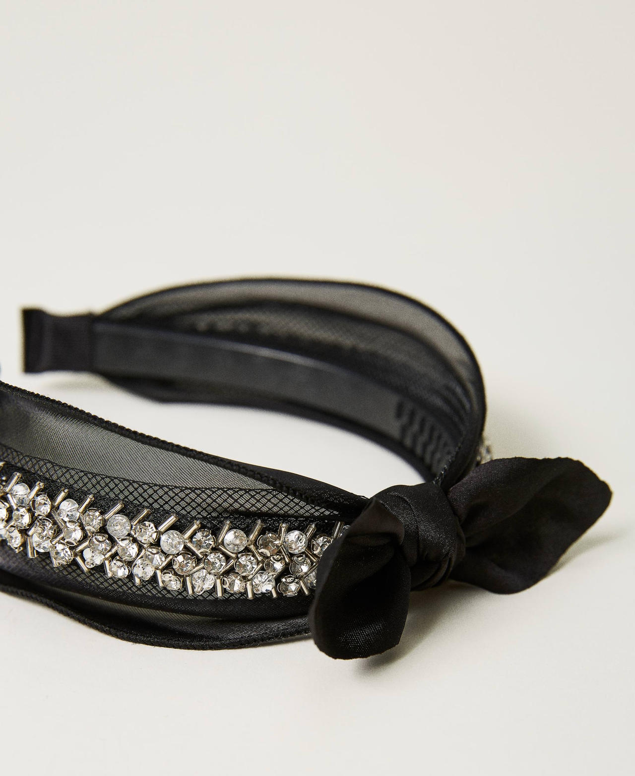 Serre-tête en strass et tulle
