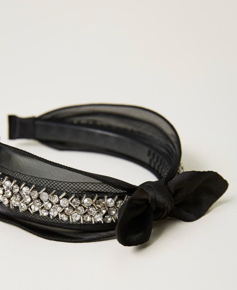 Serre-tête en strass et tulle