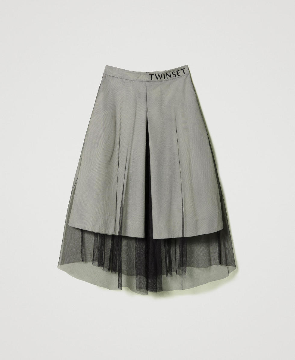 Black white gray tulle skirt best sale