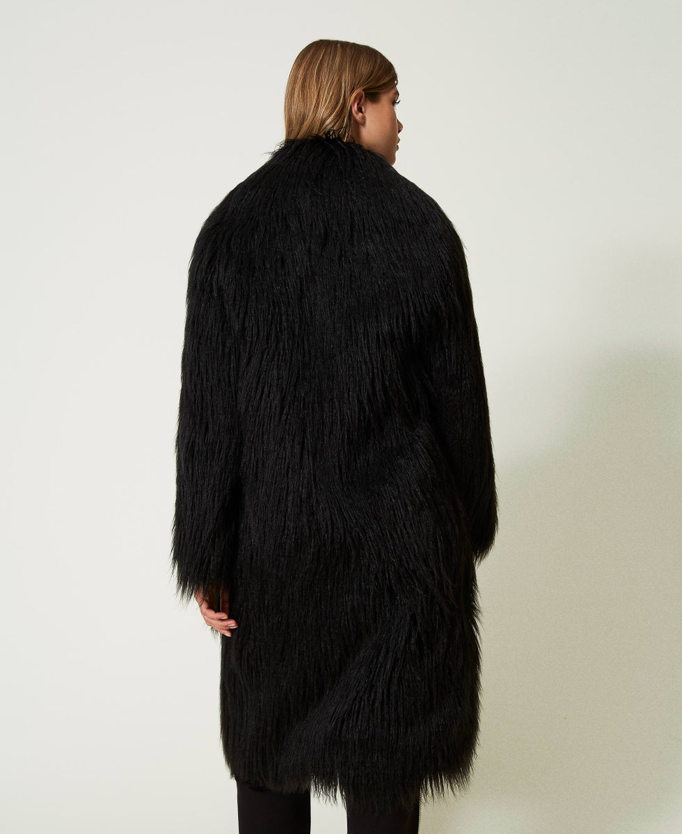 Faux fur coat Woman, Black | TWINSET Milano