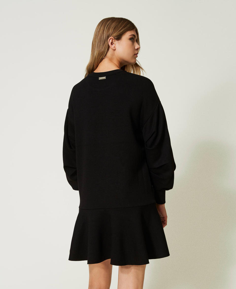 Short scuba dress with flounce