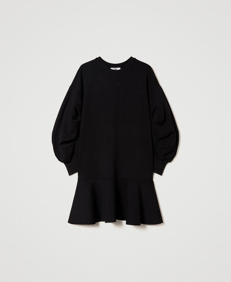 Short scuba dress with flounce
