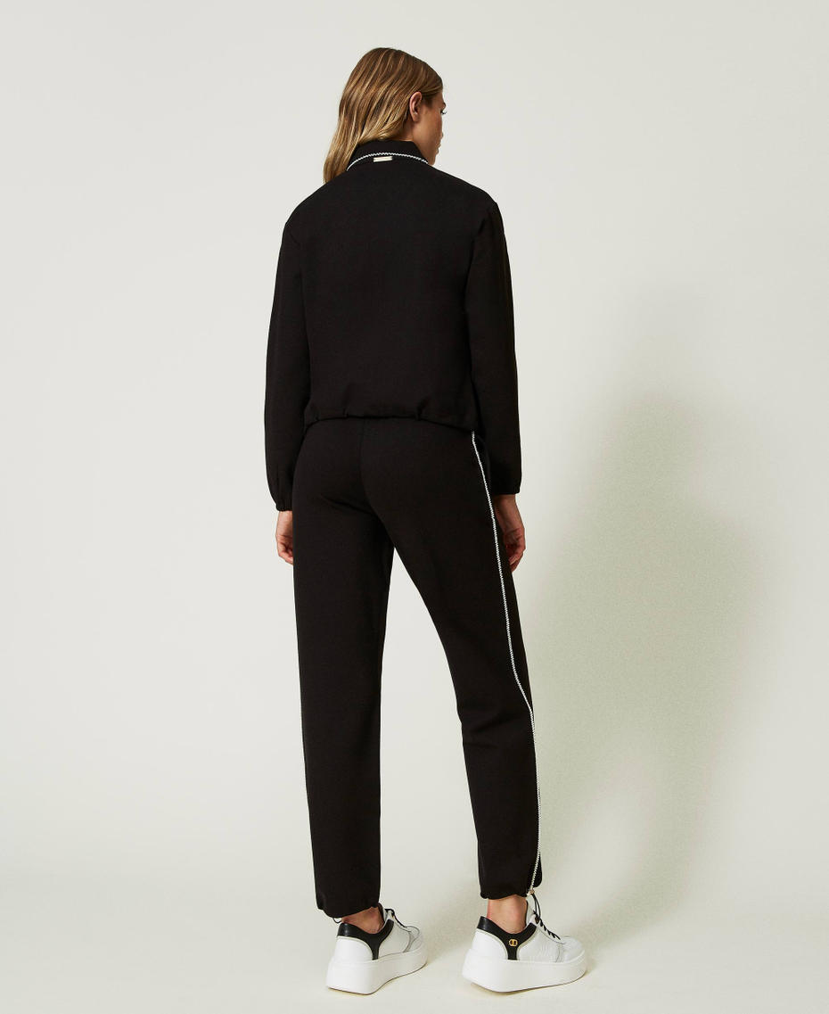Felpa con zip e joggers  Nero Donna 232LI2BBB_00006_04