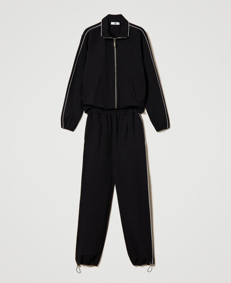 Felpa con zip e joggers  Nero Donna 232LI2BBB_00006_0S