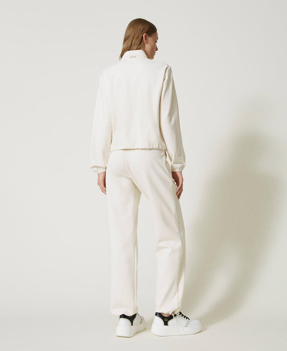 Felpa con zip e joggers  Bianco Vaniglia Donna 232LI2BBB_00145_04
