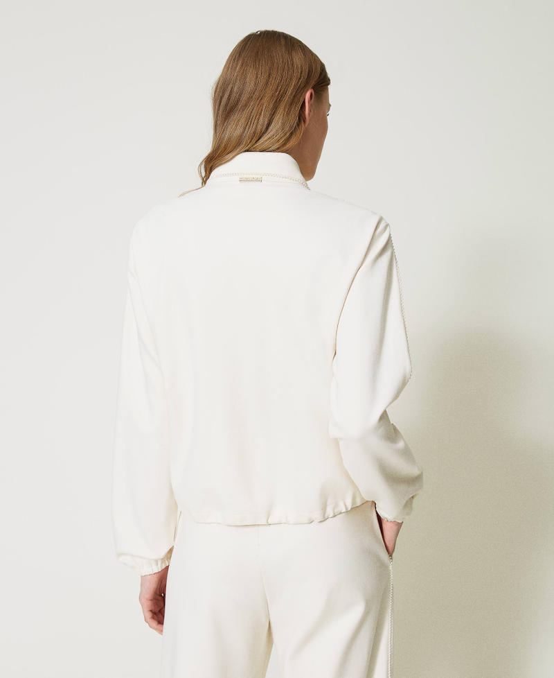 Felpa con zip e joggers  Bianco Vaniglia Donna 232LI2BBB_00145_05