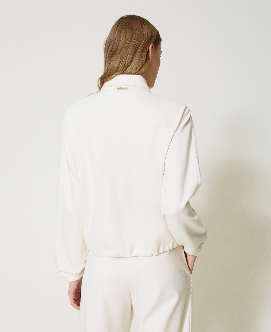 Felpa con zip e joggers  Bianco Vaniglia Donna 232LI2BBB_00145_05