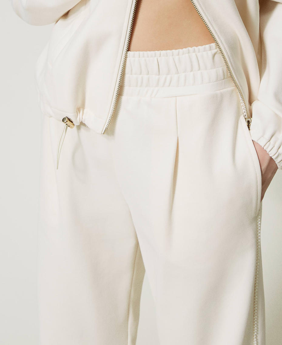 Felpa con zip e joggers  Bianco Vaniglia Donna 232LI2BBB_00145_07