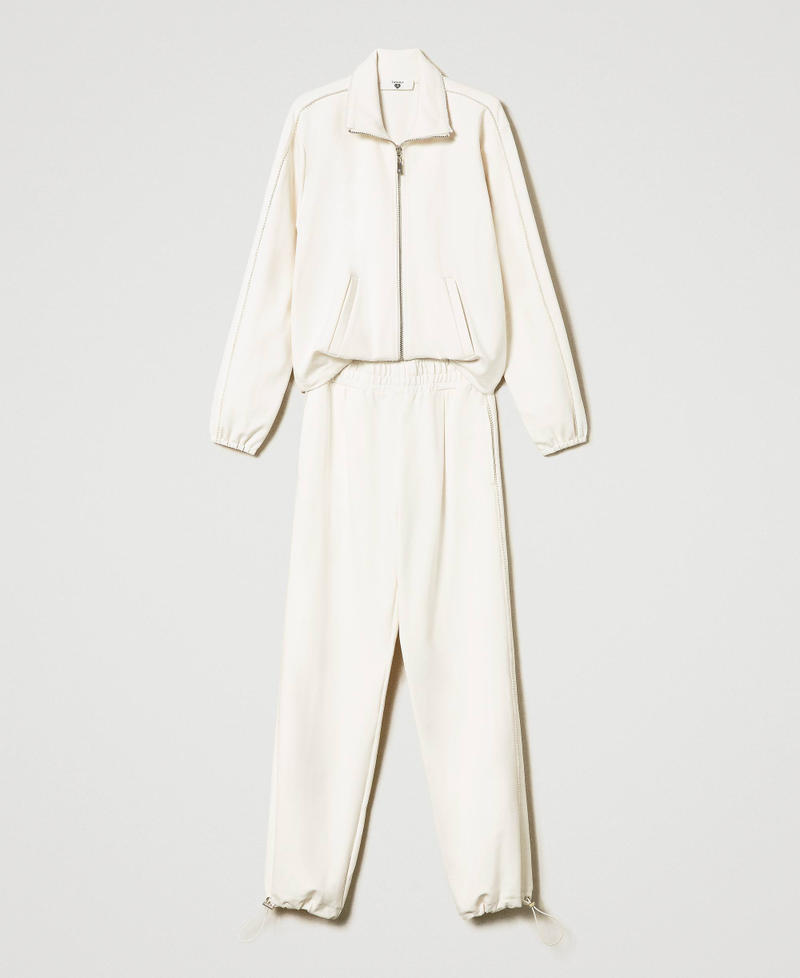 Felpa con zip e joggers  Bianco Vaniglia Donna 232LI2BBB_00145_0S