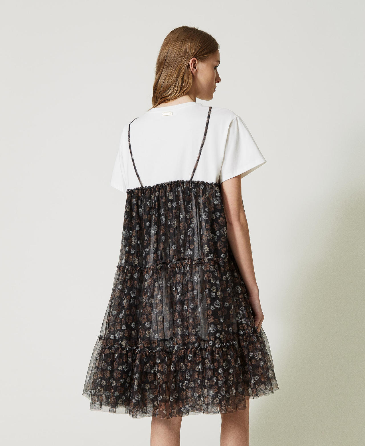 Abito corto in tulle a fiori