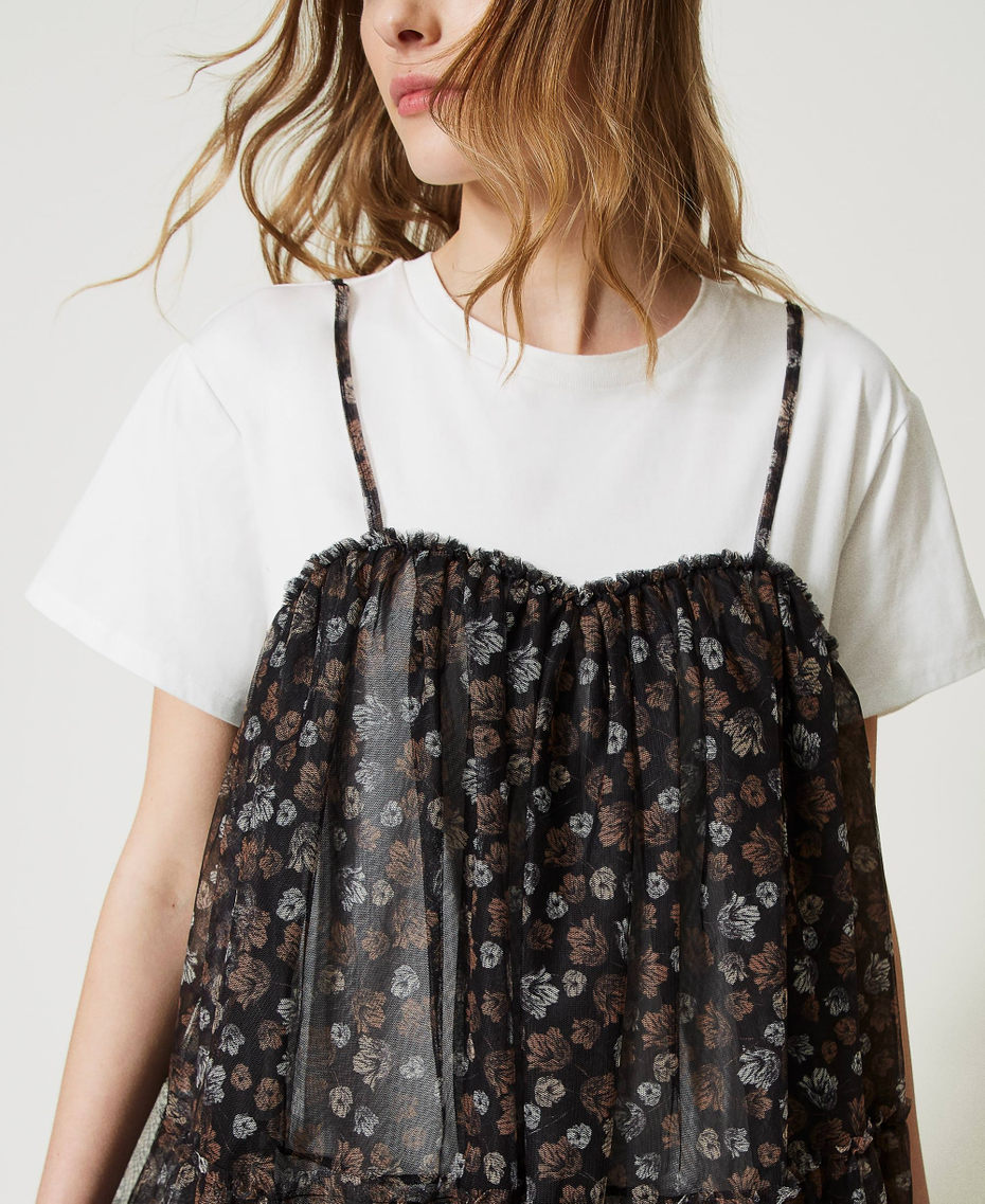 Short floral tulle dress