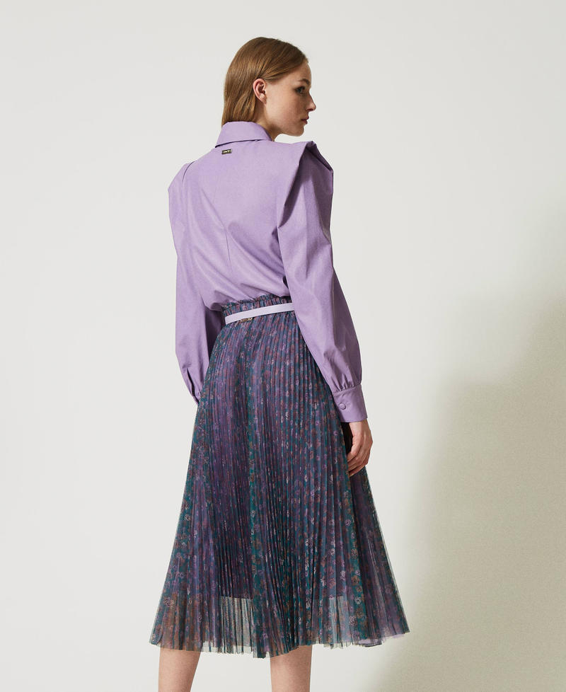 Jupe mi-longue en tulle floral