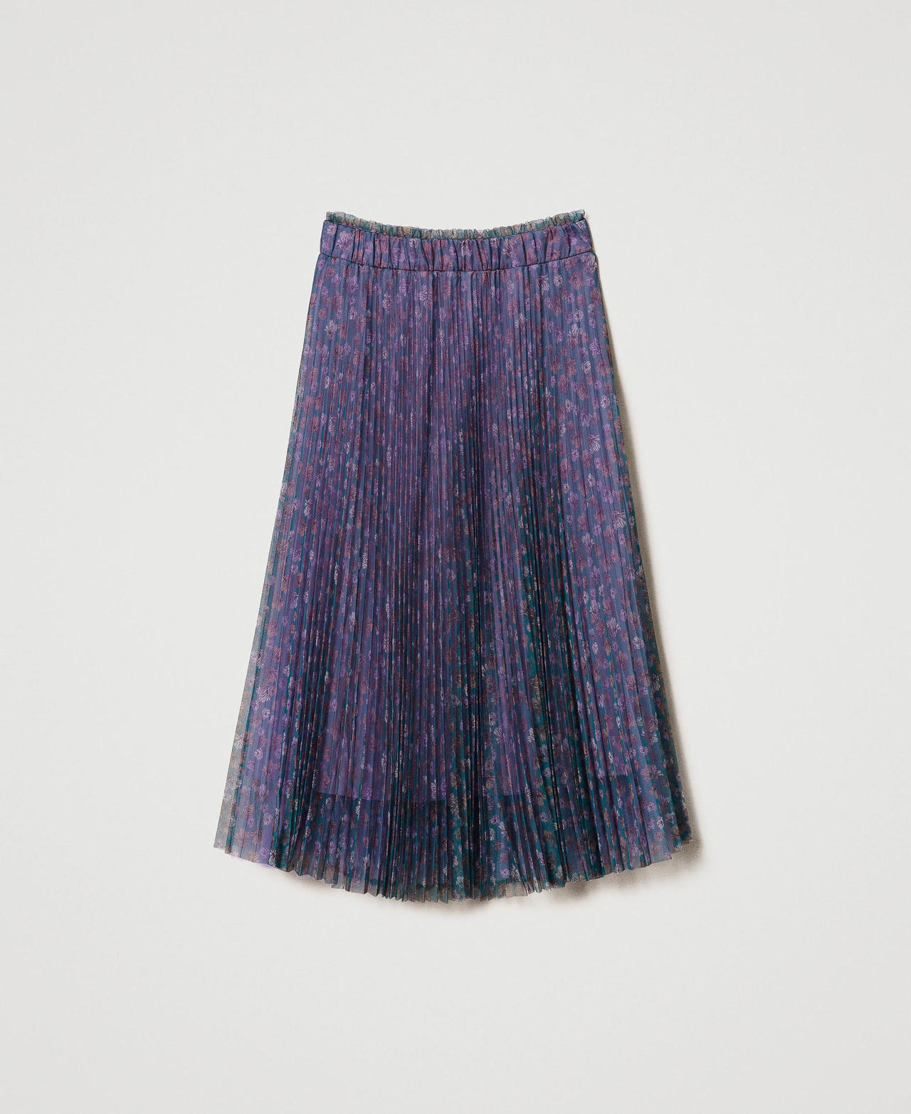 Jupe mi-longue en tulle floral