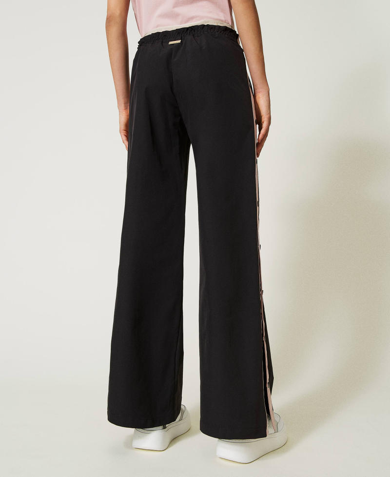 Pantalon ample avec boutons latéraux Multicolore Noir/Violet Ice/Argent Femme 232LI2FAA-03
