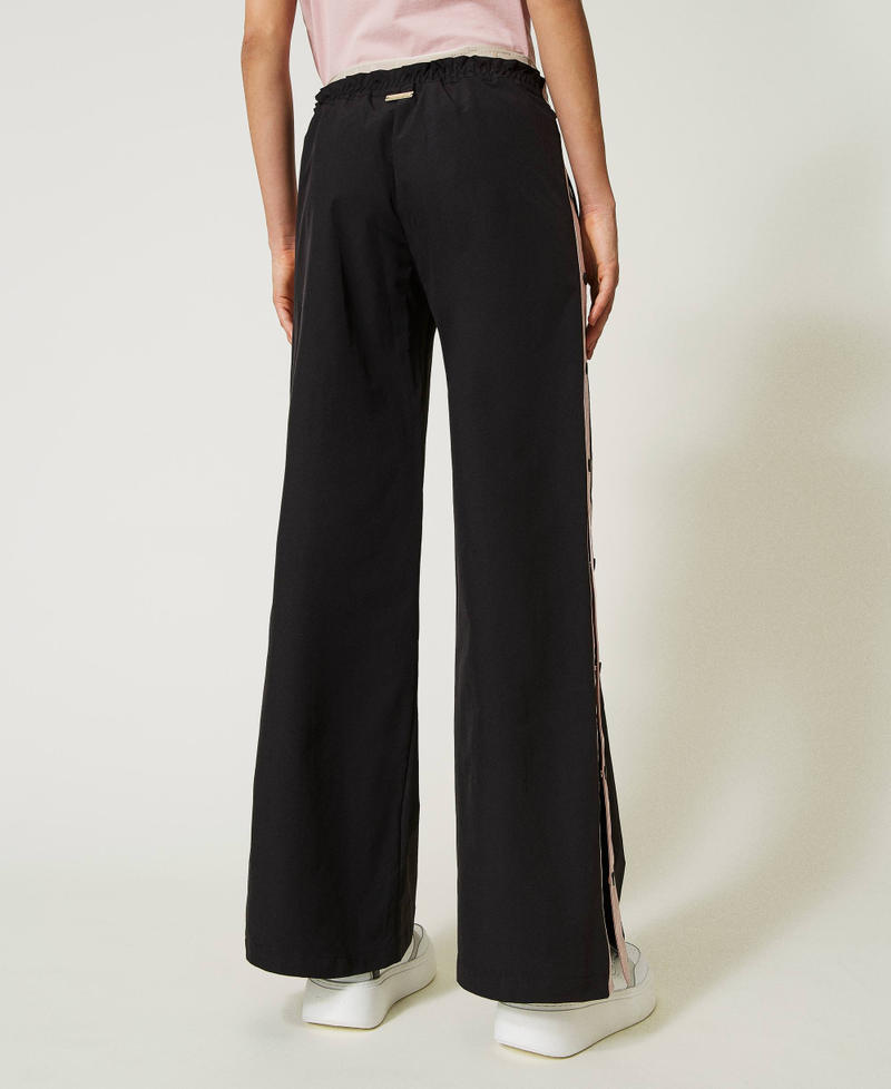 Wide trousers with side buttons Multicolour Black / Violet Ice / Silver Woman 232LI2FAA_10899_03