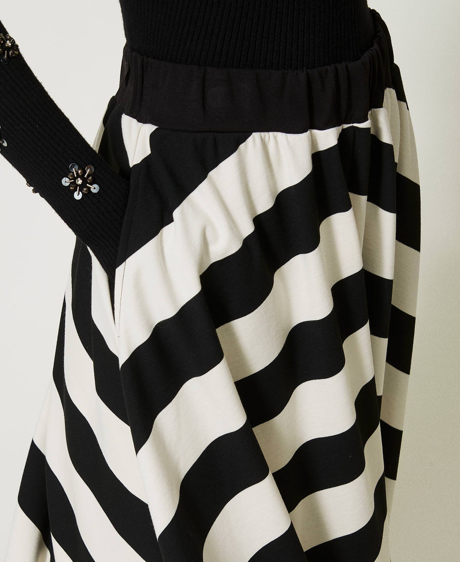 Midi skirt with chevron stripes