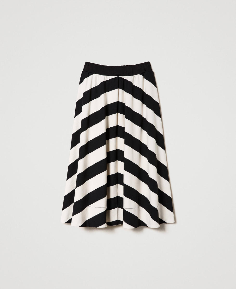 Gonna a righe verticali bianca e nera shop