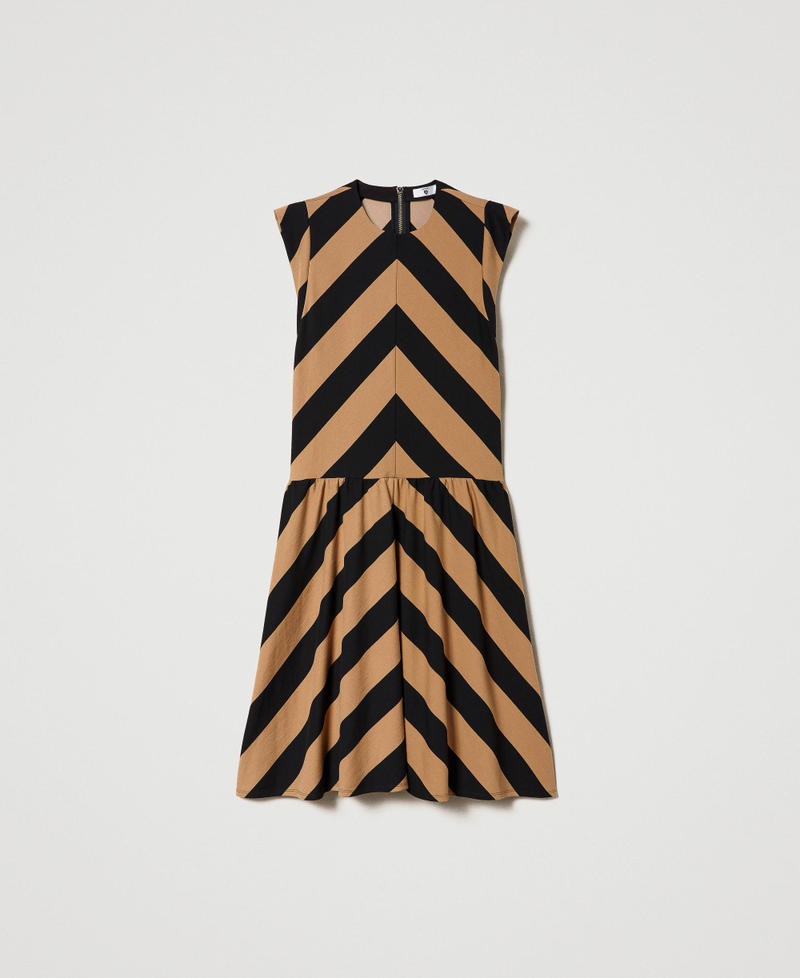 Midi dress with chevron stripes