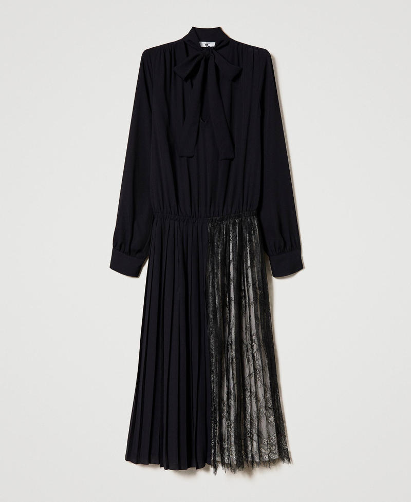 Midikleid aus Georgette und Spitze