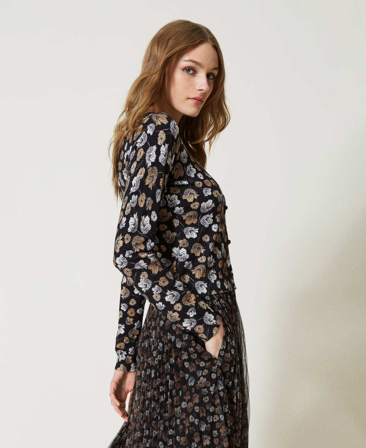 Cardigan mit Blumenprint