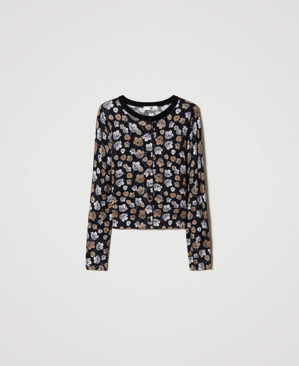 Cardigan avec imprim&eacute; floral