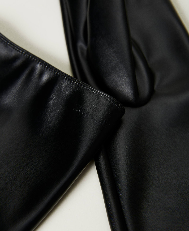 Long leather-like gloves