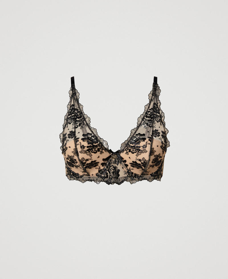 Soutien-gorge brassière en tulle brodé