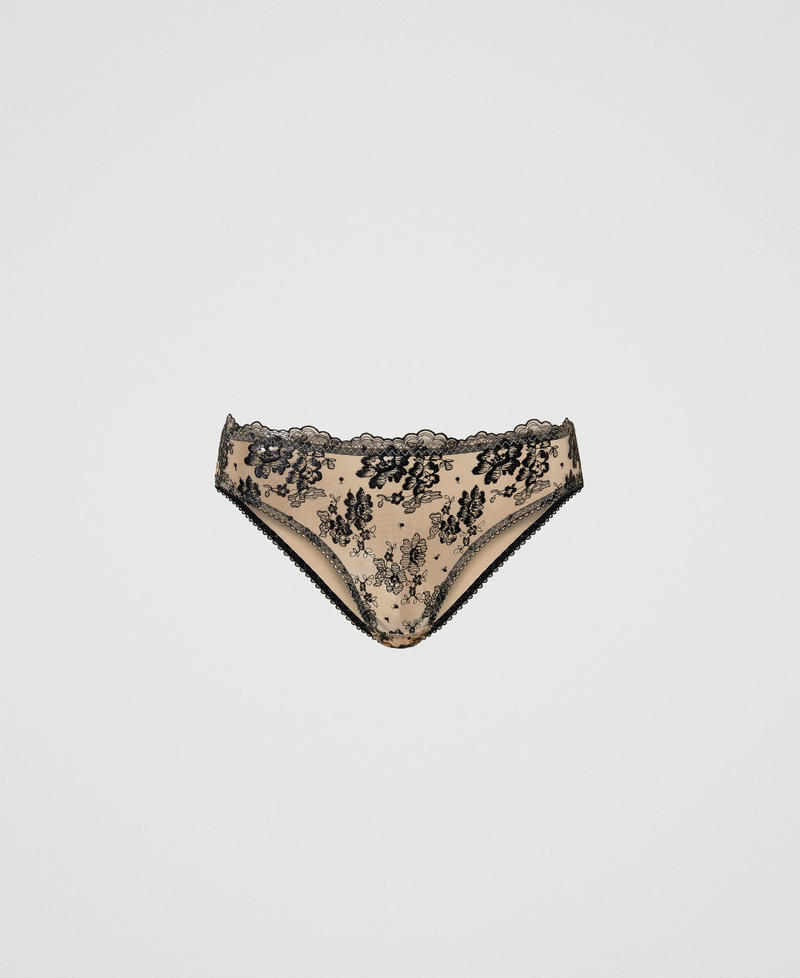 Embroidered tulle briefs