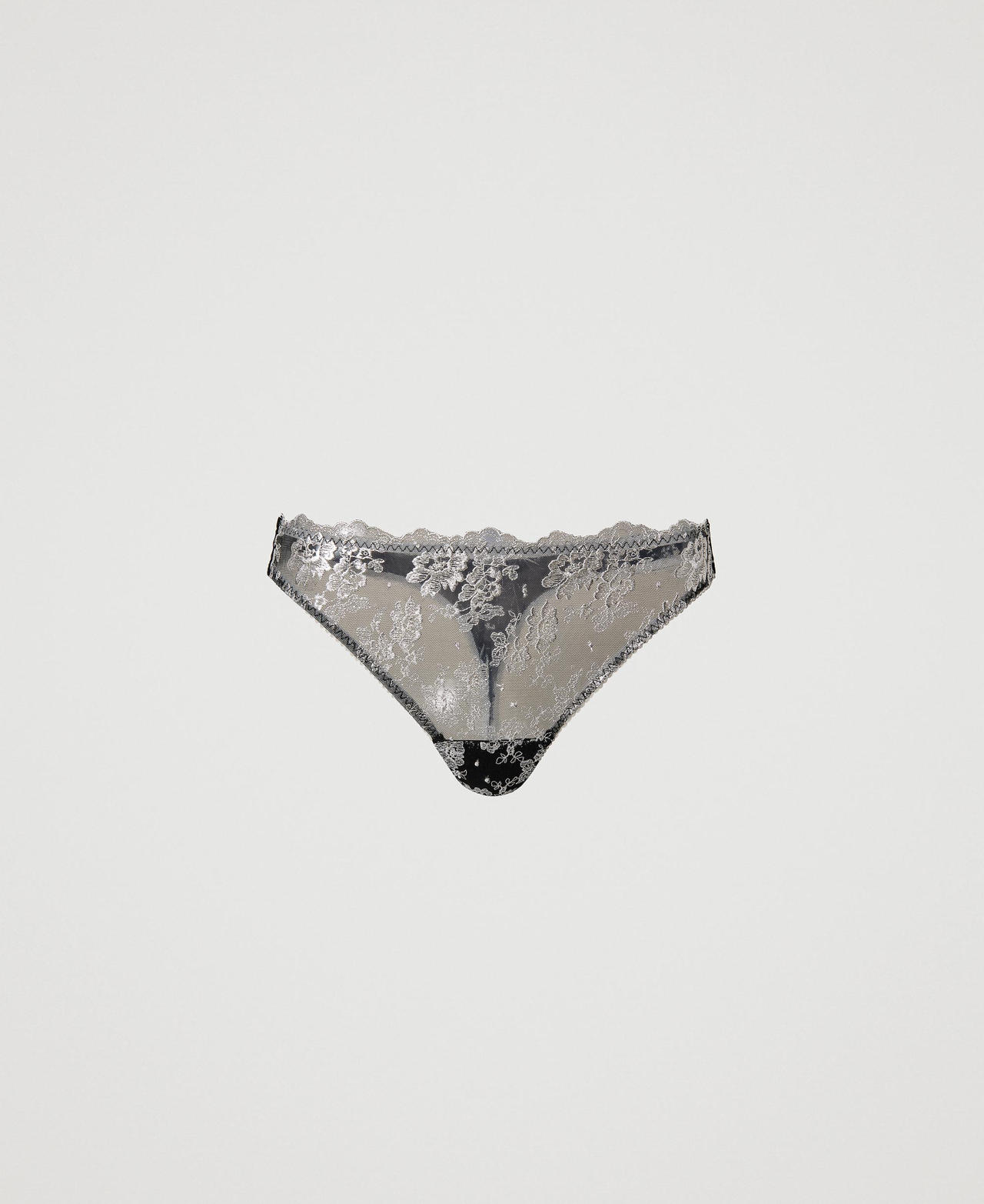 Embroidered tulle g-string