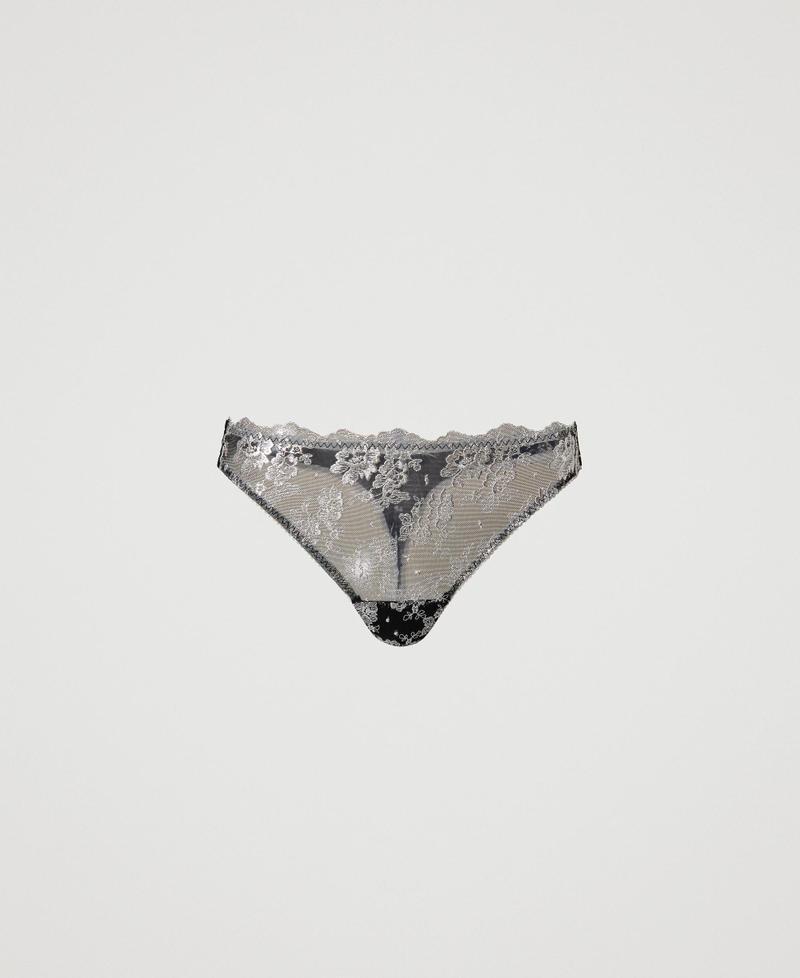 Embroidered tulle g-string