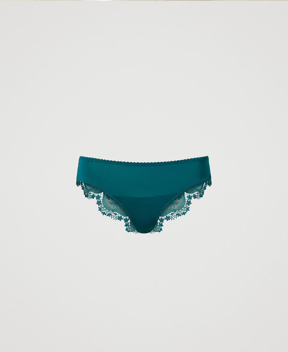Tulle Brazilian briefs with scalloped edges  Mineral Green Pale Blue Woman 232LI6B77_00540_S0