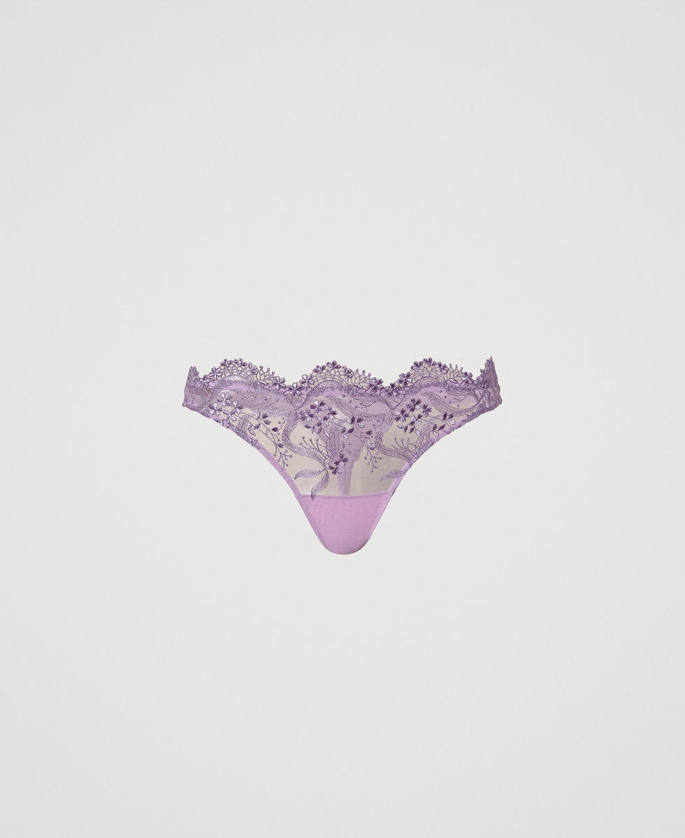 Tulle g-string with scalloped edges