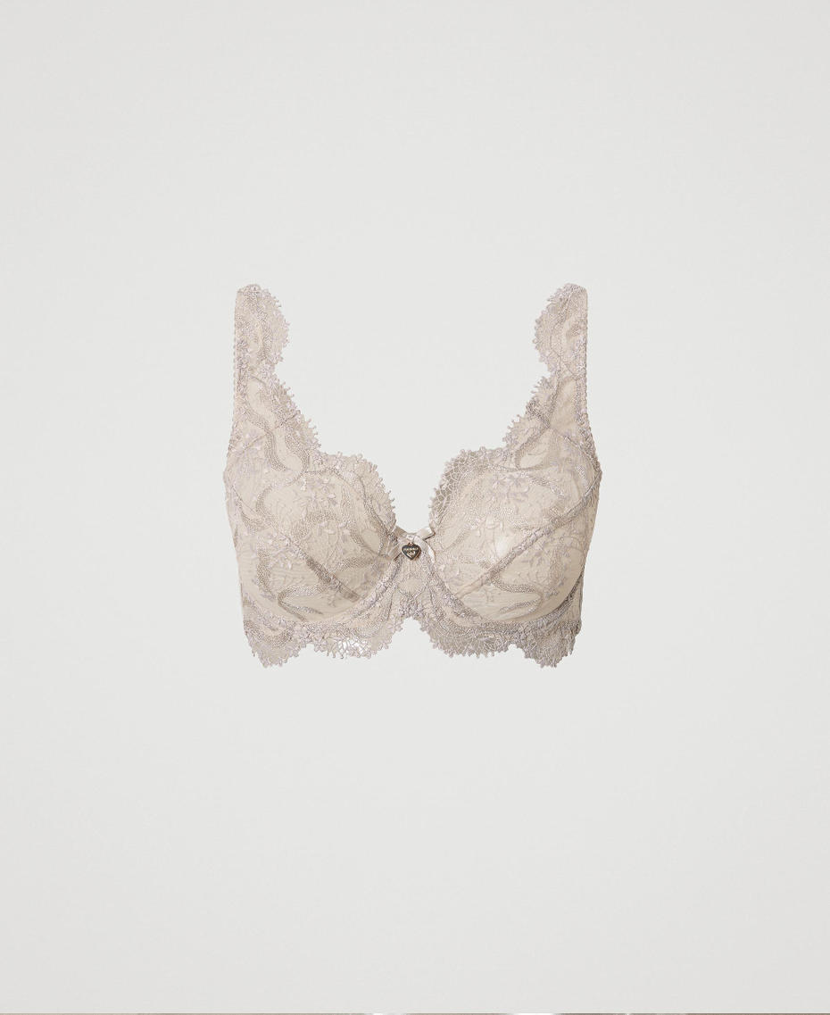 Underwire tulle bra  Silver Gray Woman 232LI6BYY_10763_S0