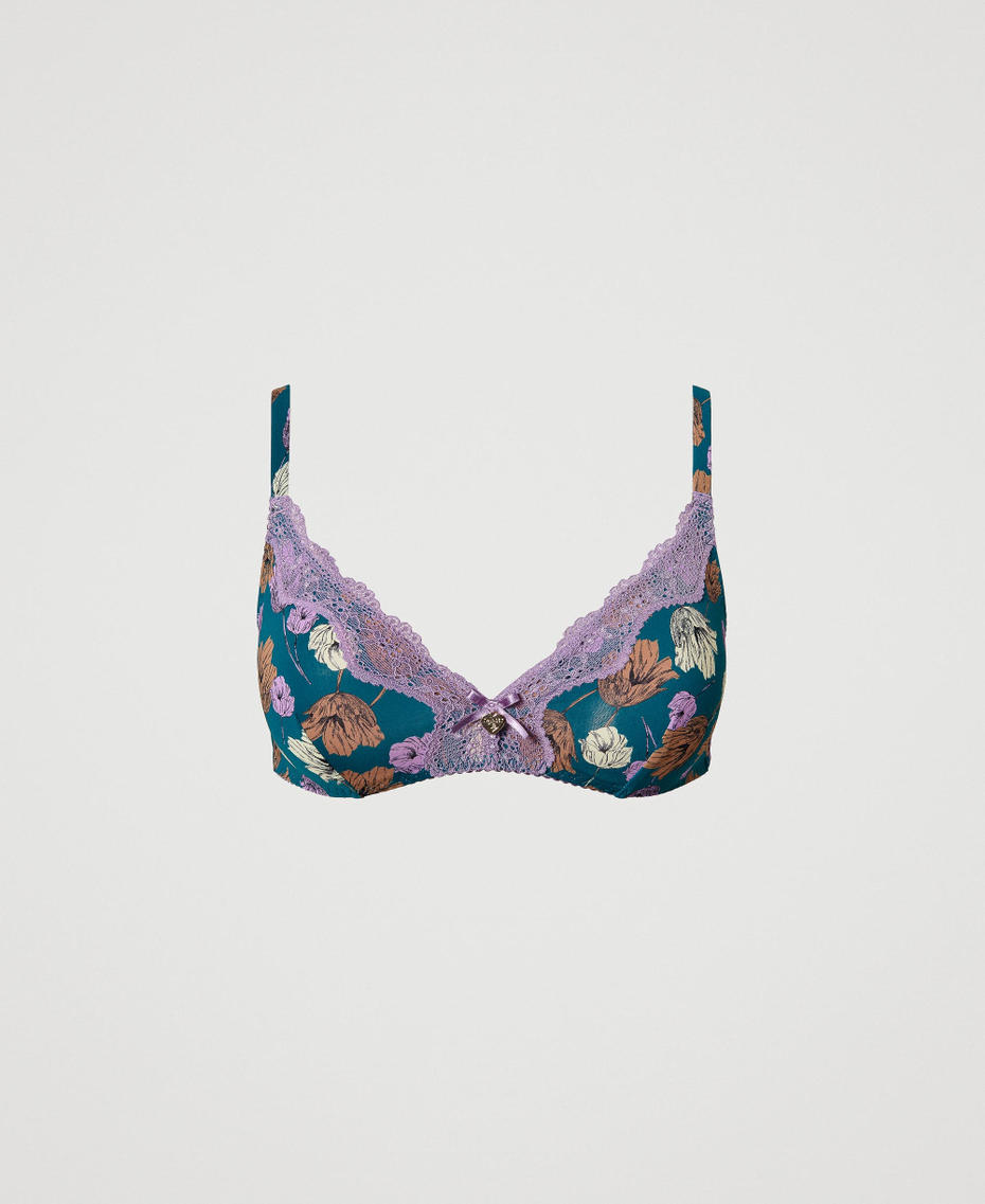 Triangle bra with floral print