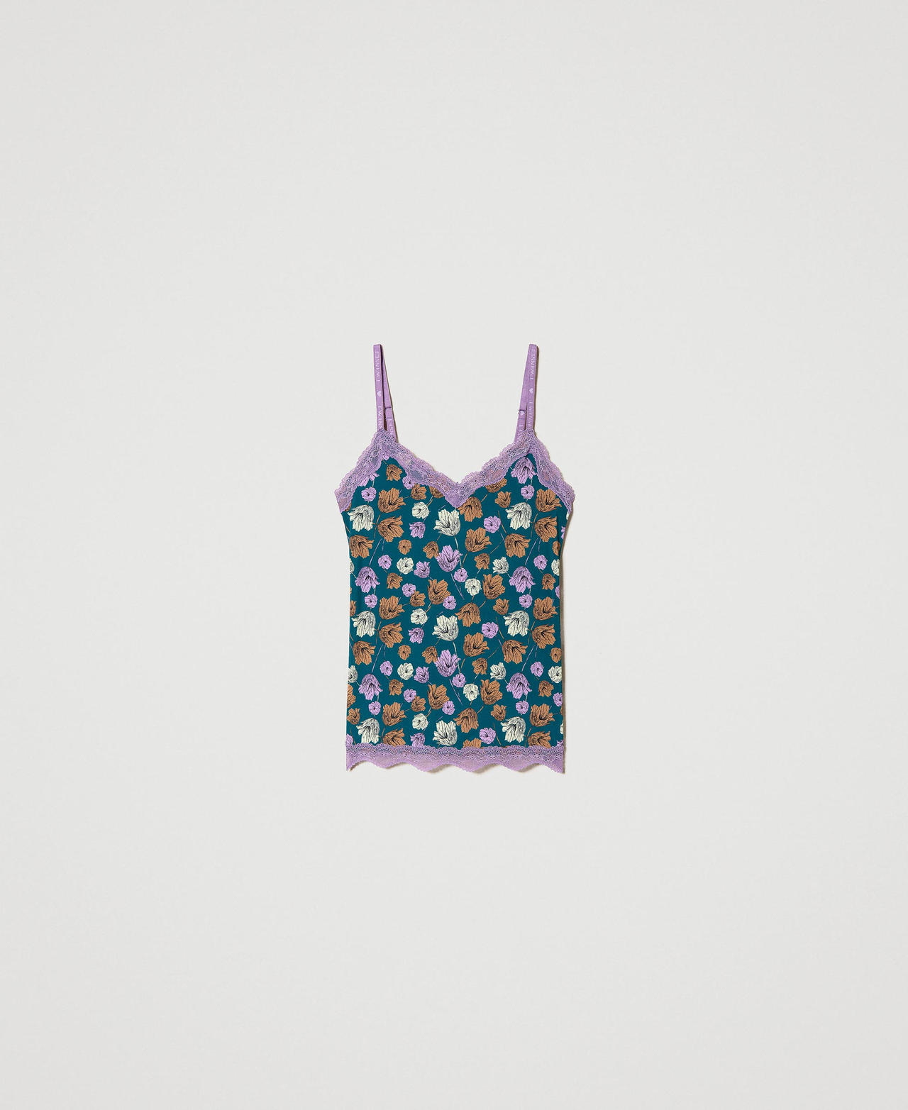 Unterhemd mit Print und Spitze