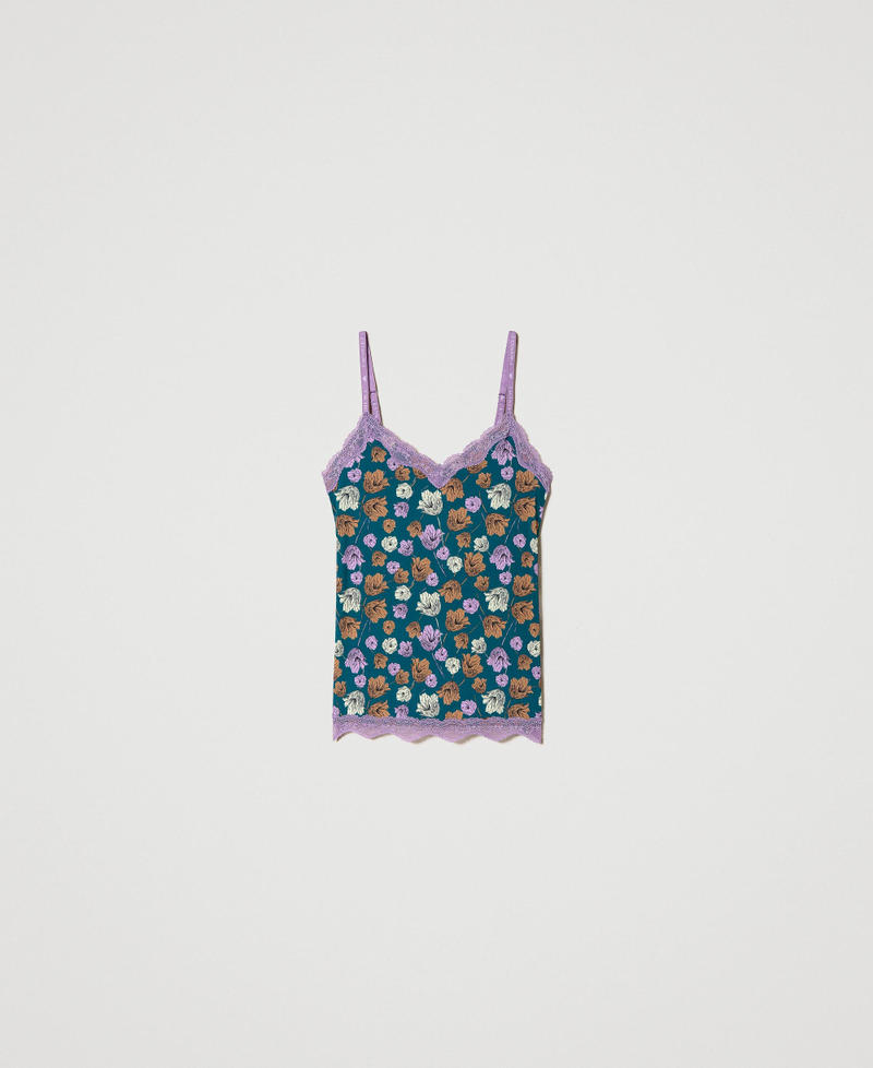 Top lingerie avec imprimé et dentelle