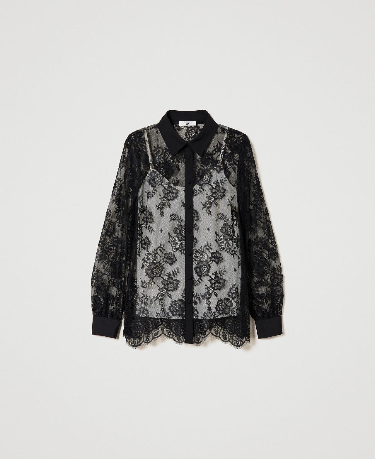Black lace cheap dress shirt