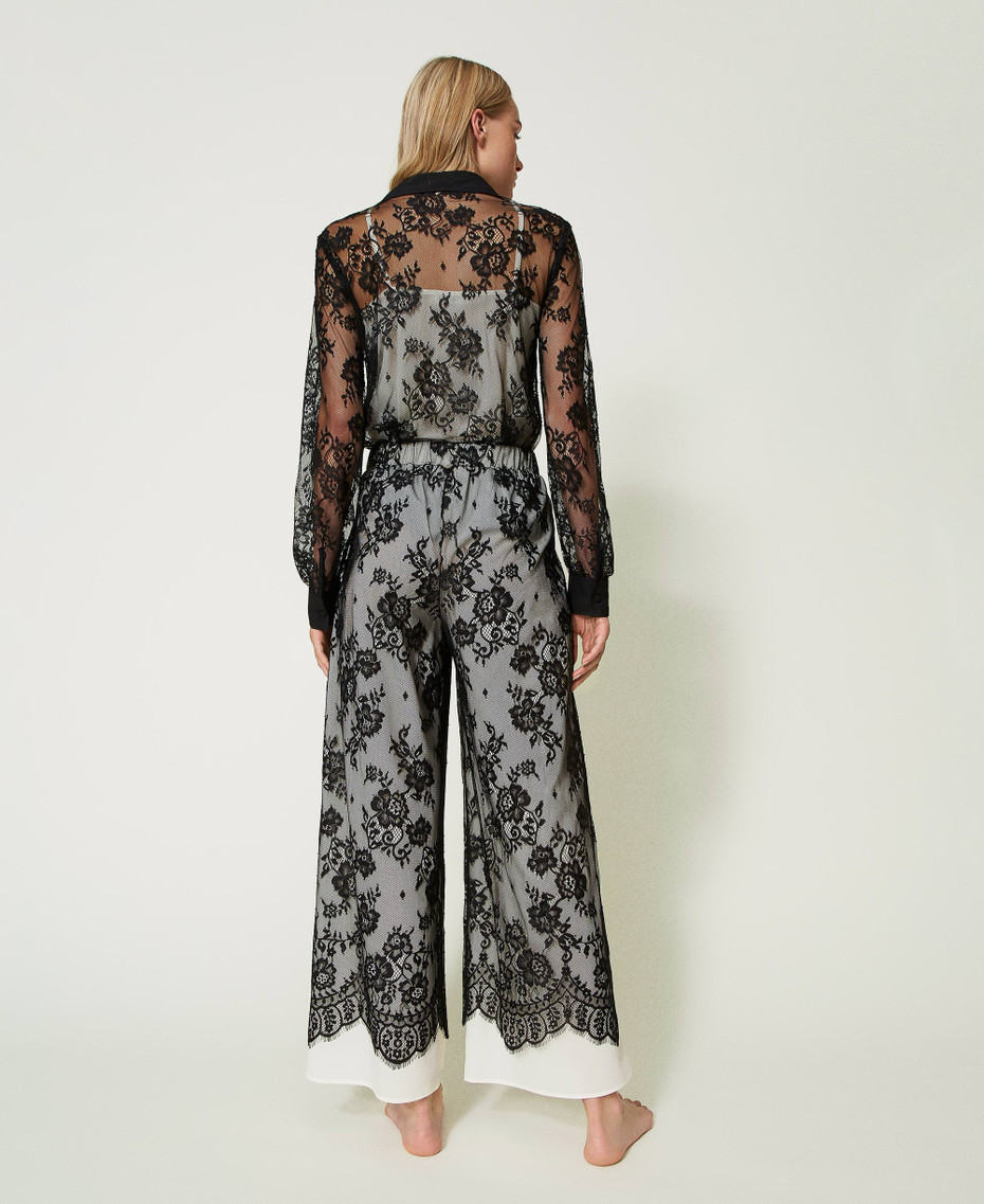Pantalon Femme Antonio Berardi Taille 42 Noir - Dentelle Coton, Made In Italy, Neuf Avec étiquettes