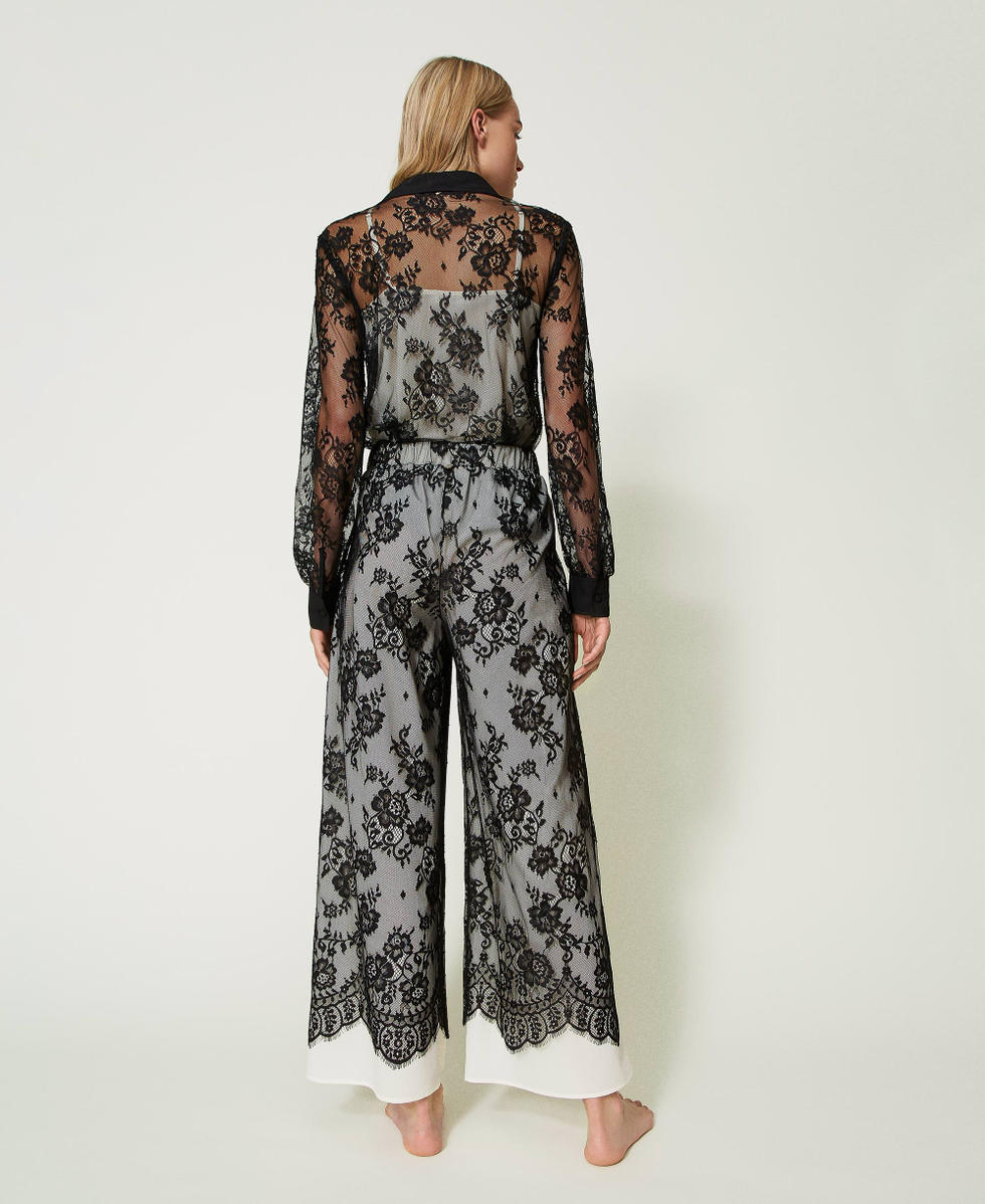 Palazzo negro con encaje new arrivals